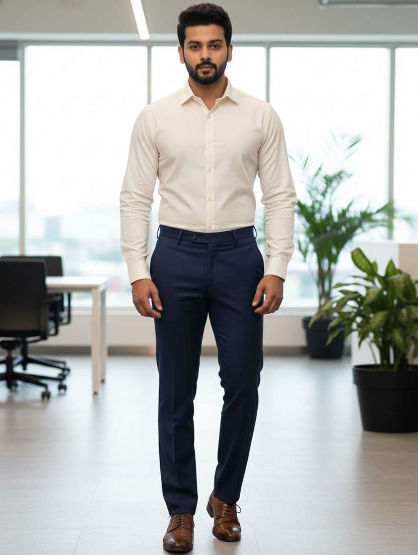 men solid long sleeve regular fit formal shirt - 22442769 -  Standard Image - 3