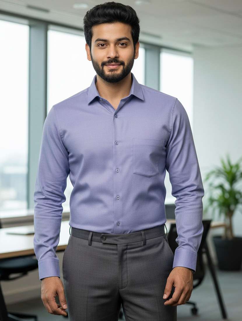 men solid long sleeve regular fit formal shirt