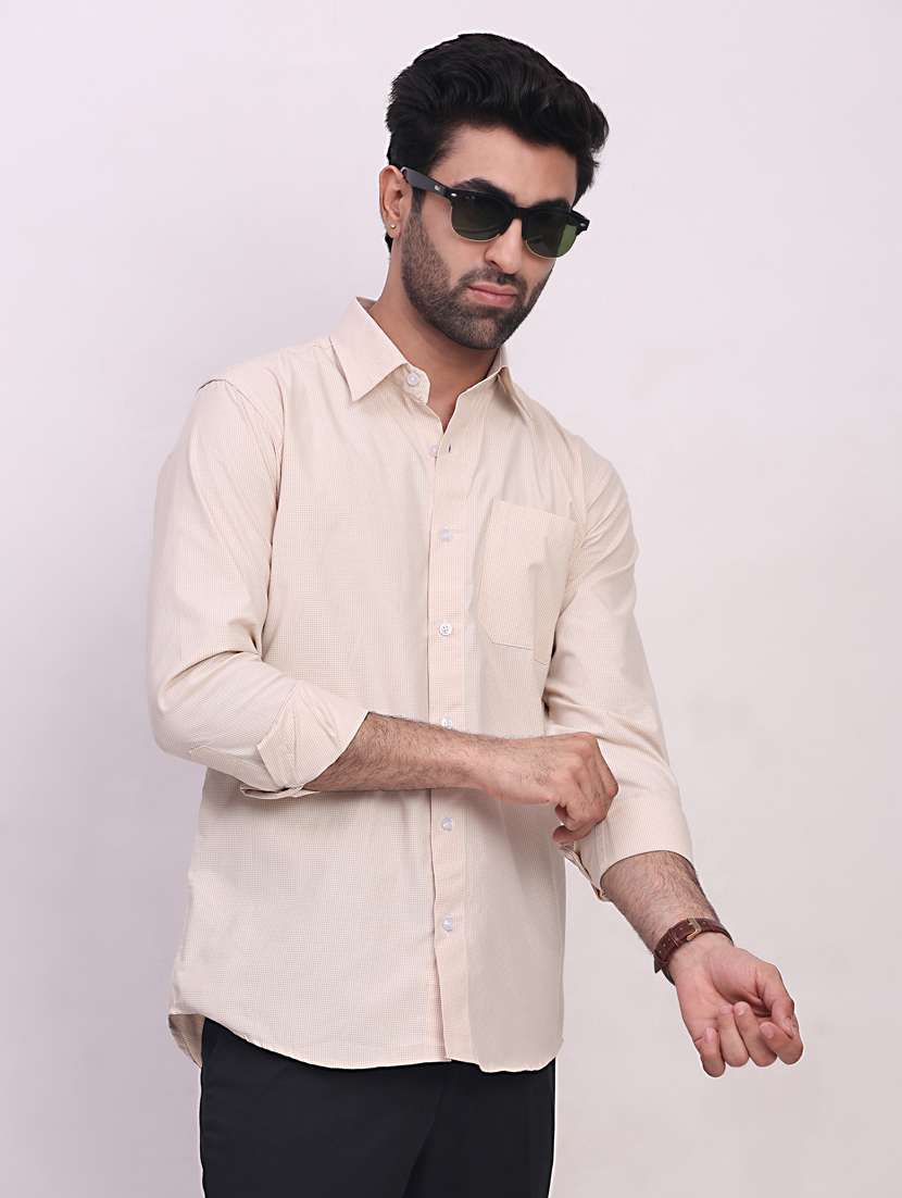 men checkered long sleeve regular fit casual shirt