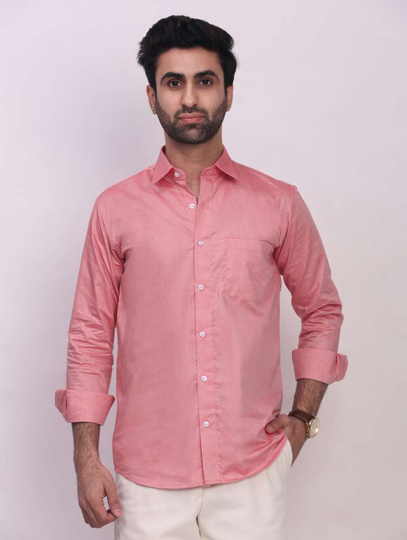 men solid long sleeve regular fit casual shirt