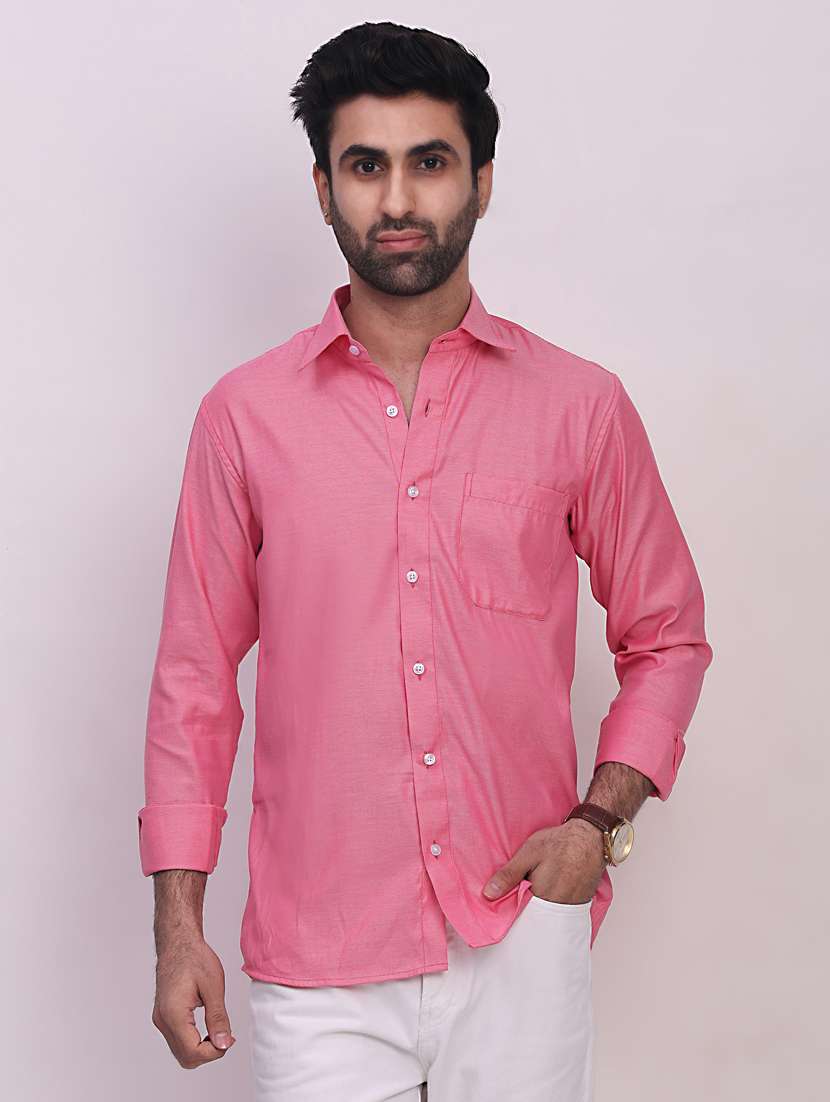 men solid long sleeve regular fit casual shirt