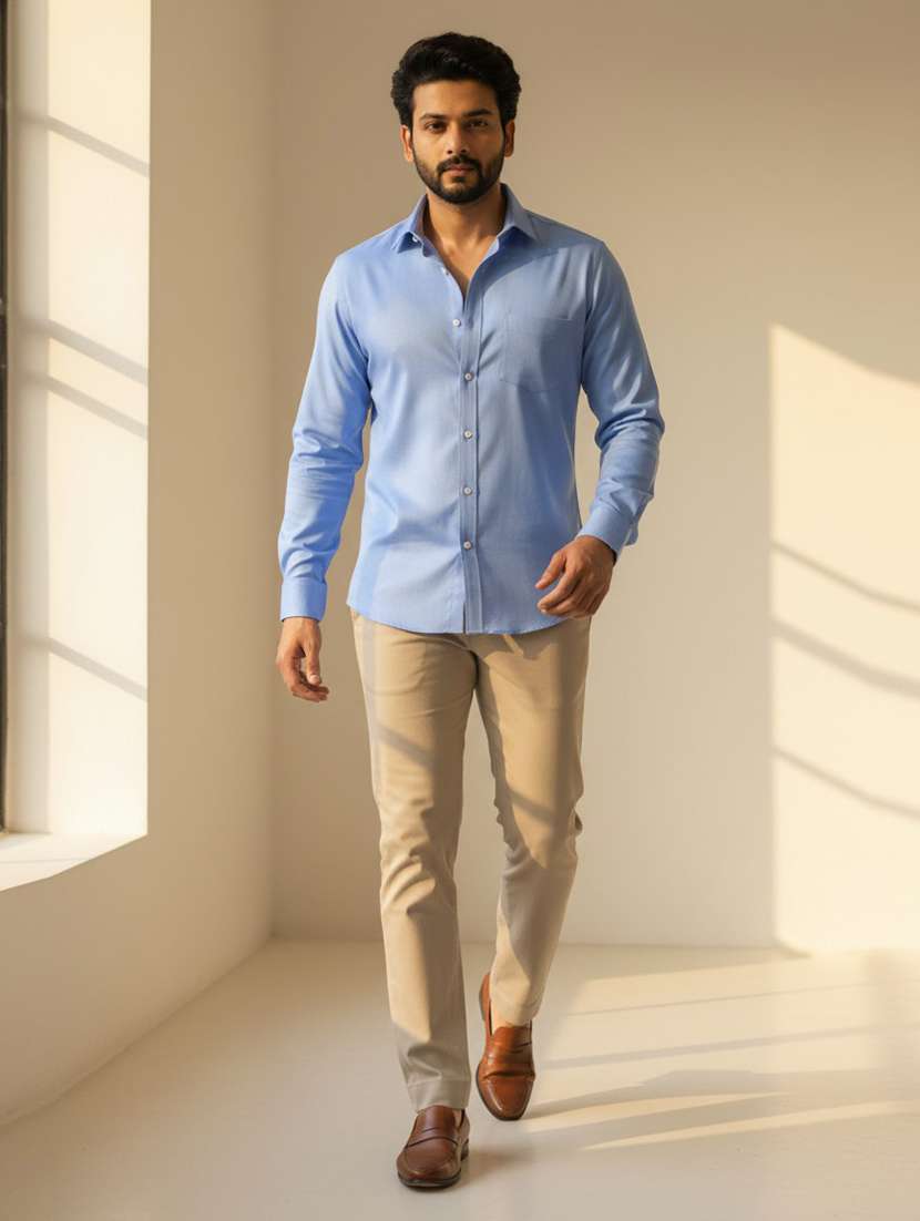 men solid long sleeve regular fit casual shirt - 22442805 -  Standard Image - 3