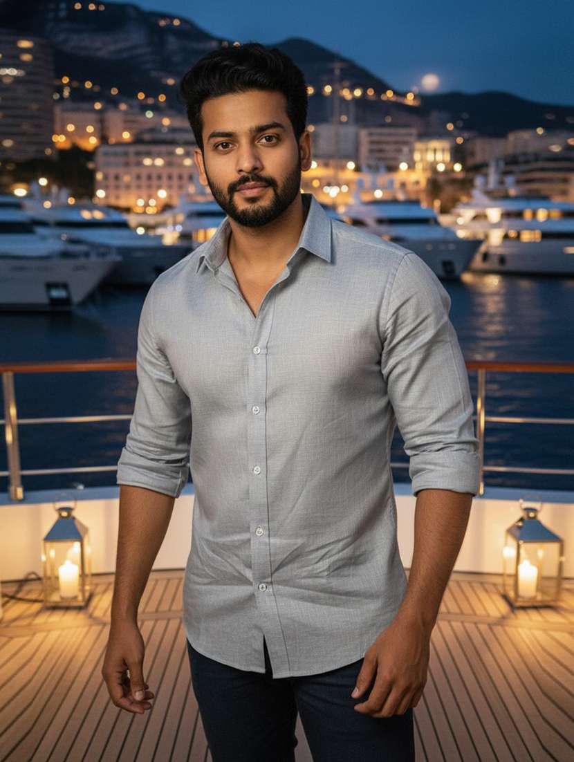 men solid long sleeve regular fit casual shirt