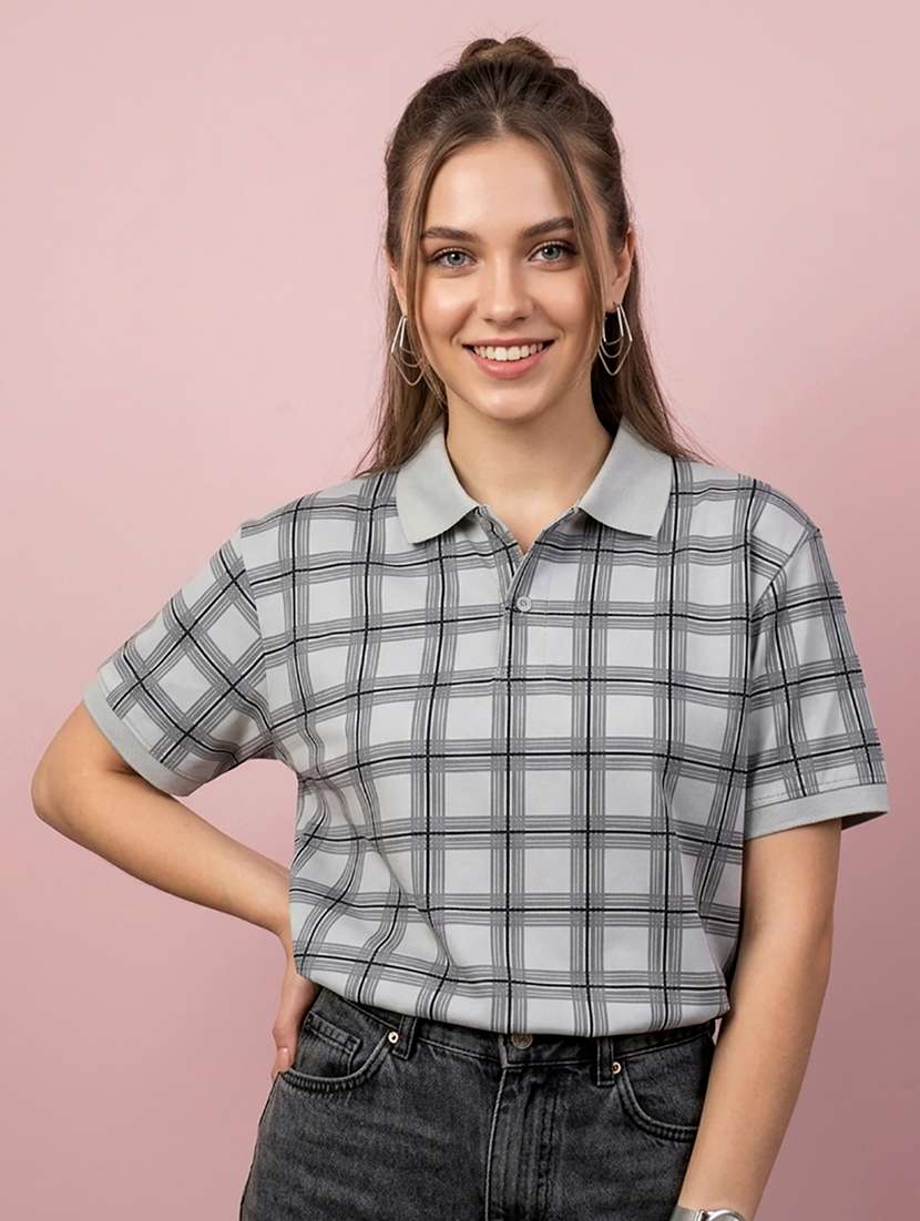 women short sleeve oversized polo t-shirt