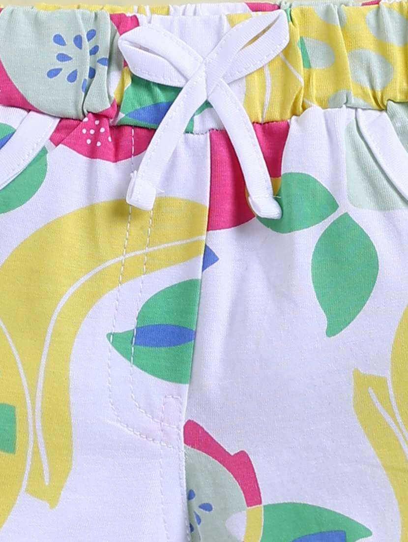 girls white cotton blend shorts & top set co-ord set - 22443312 -  Standard Image - 5