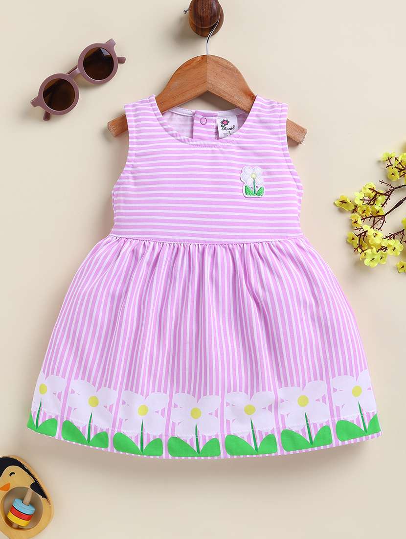 kids purple denim frock