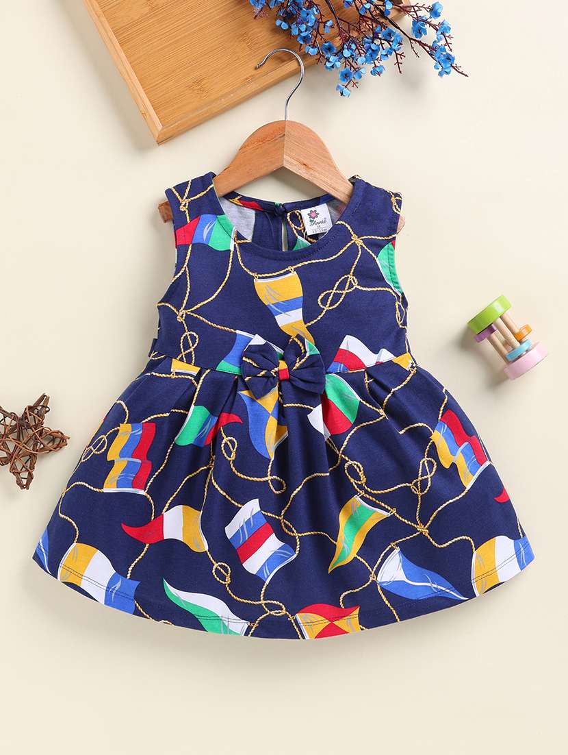 girls blue denim frock