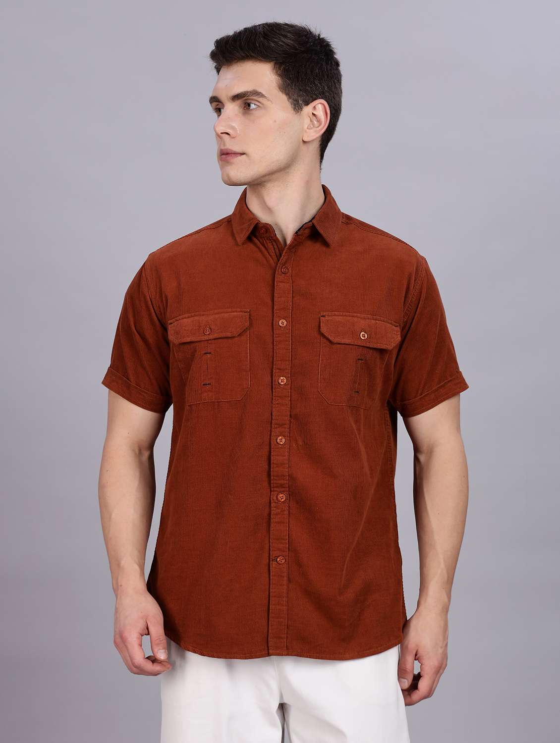 men textured short sleeve regular fit casual shirt
