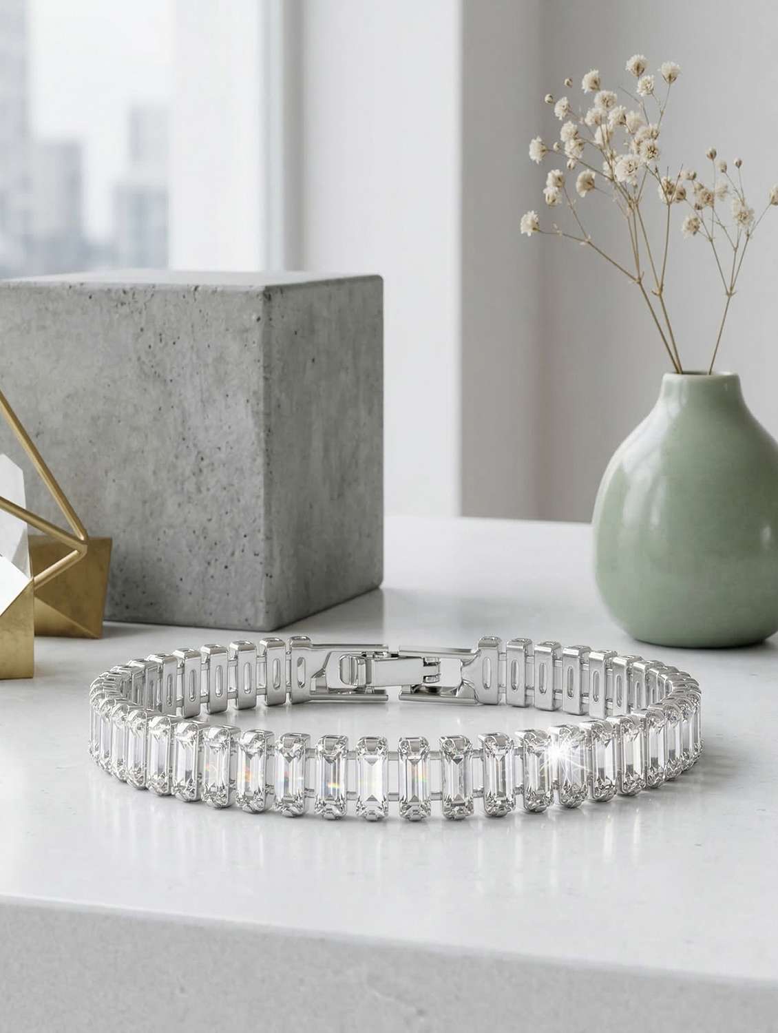 silver brass bangle  bracelet