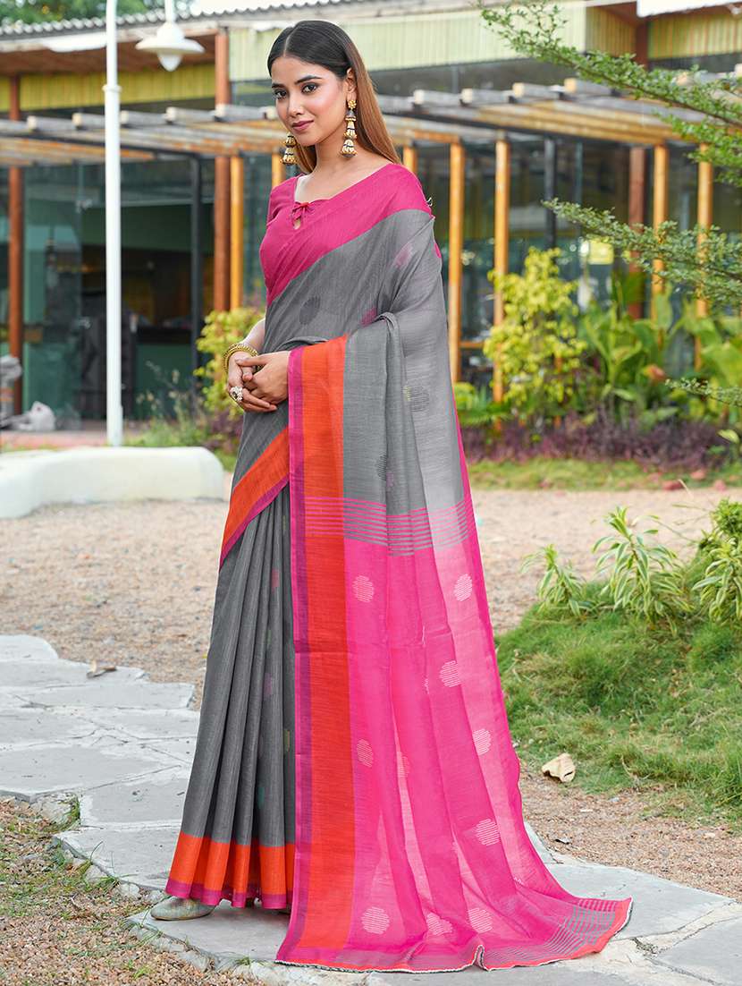 women printed casual wear saree with blouse - 22443372 -  Standard Image - 3