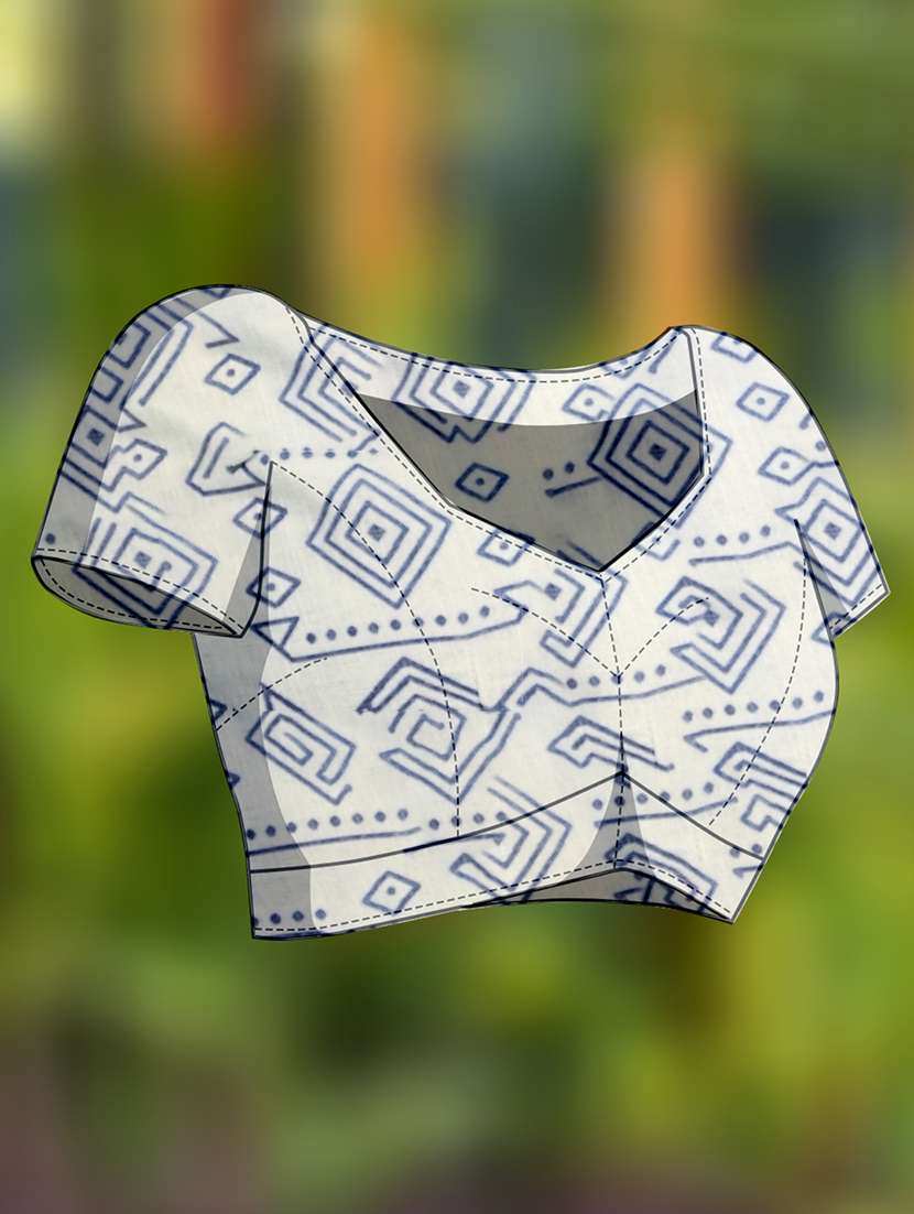 women printed casual wear saree with blouse - 22443374 -  Standard Image - 5