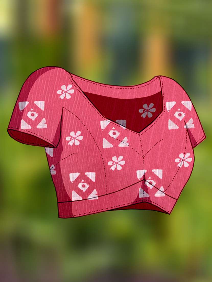 women printed casual wear saree with blouse - 22443380 -  Standard Image - 5