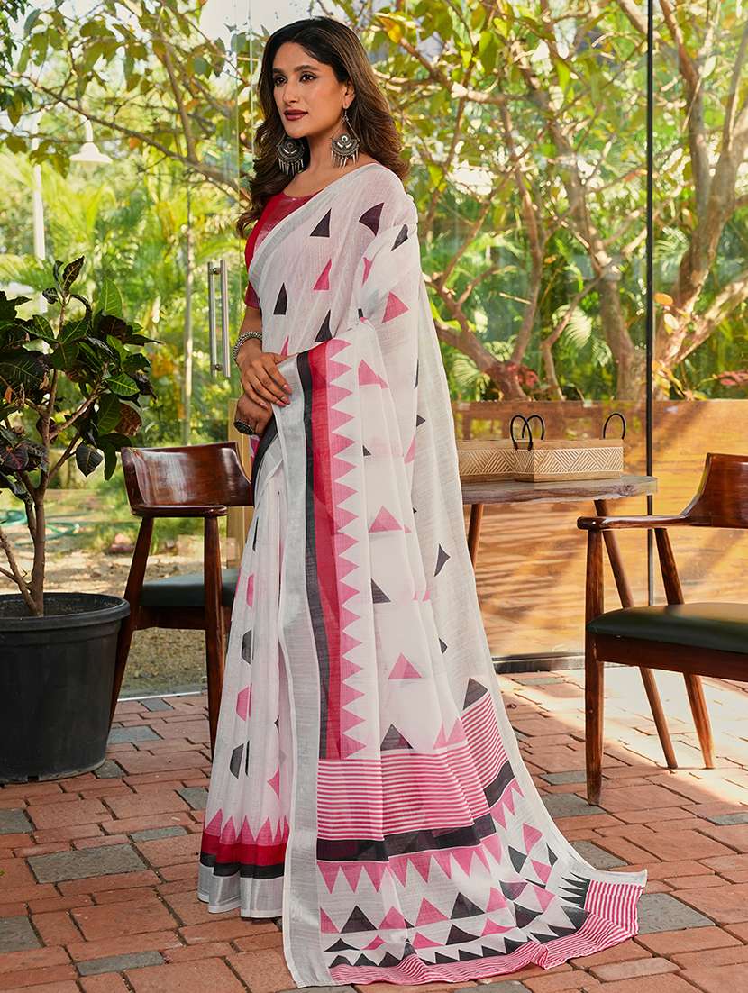 women printed casual wear saree with blouse - 22443390 -  Standard Image - 3