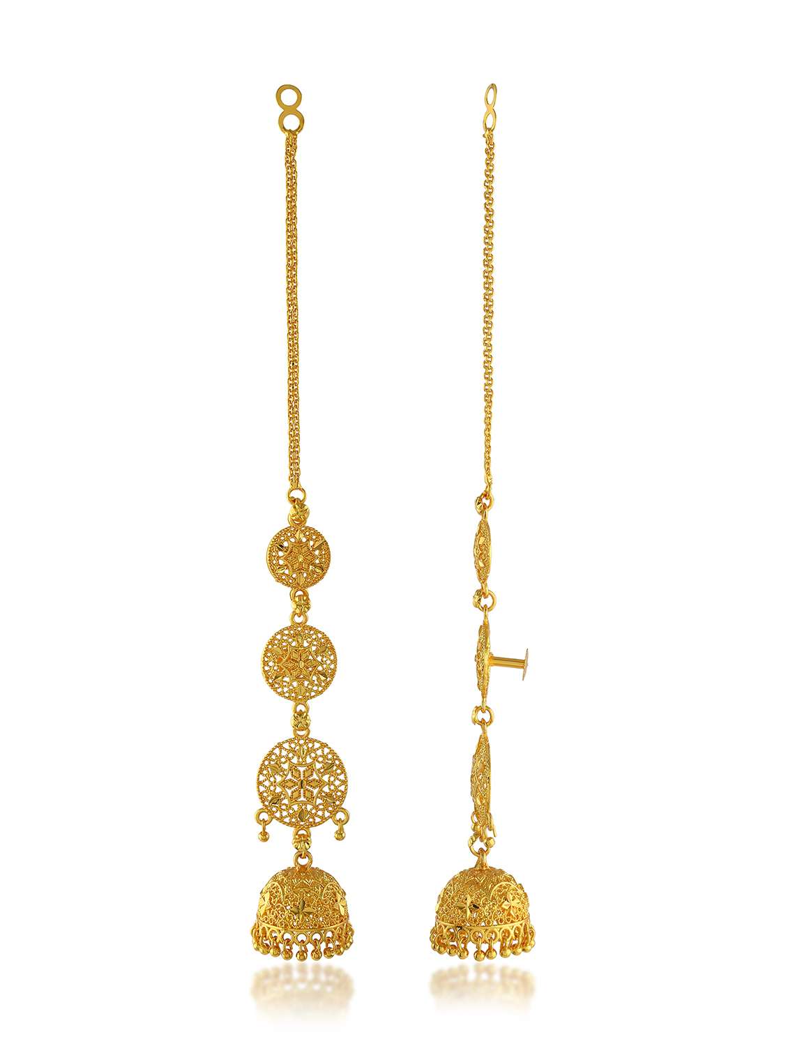 Women Gold Brass Jhumka Earring - 22443398 -  Standard Image - 3