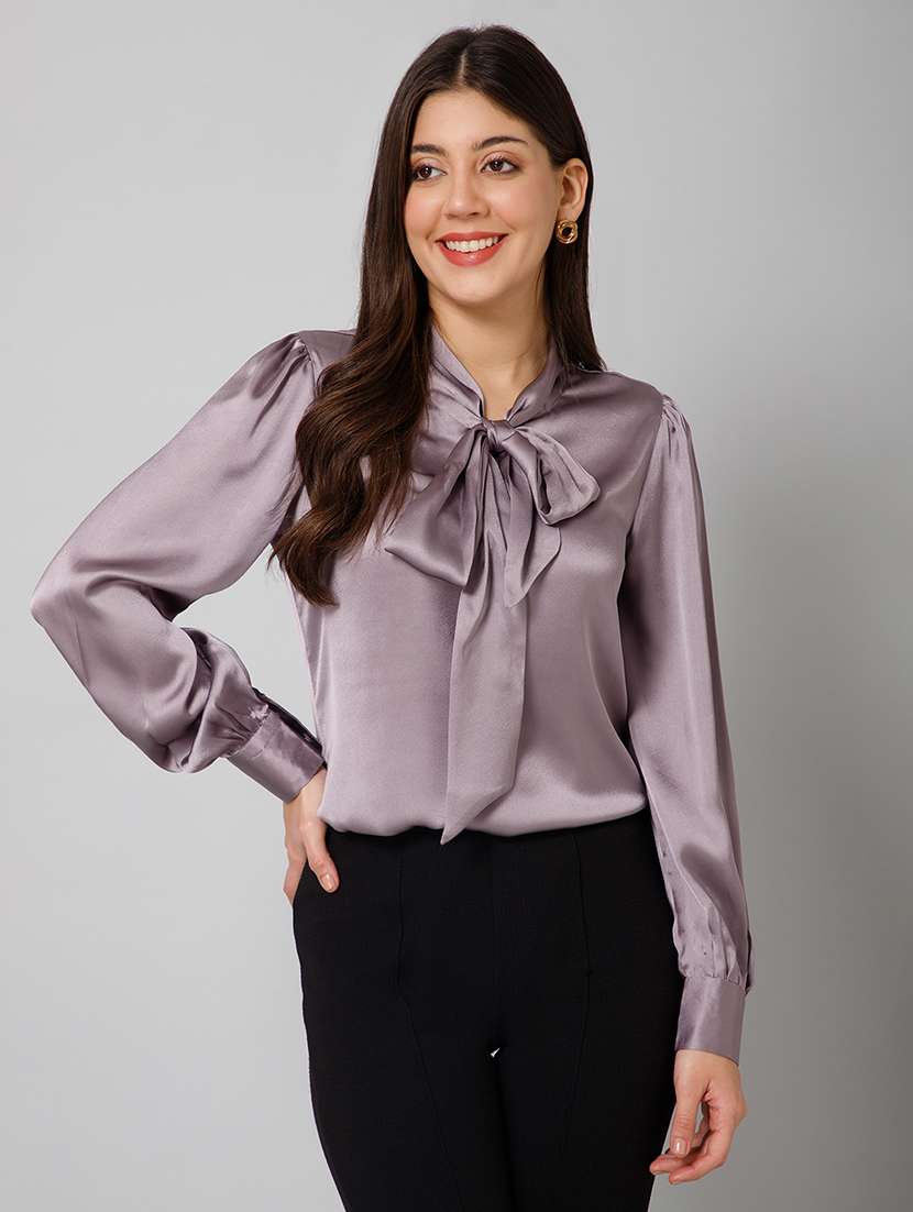 women solid long sleeve regular top