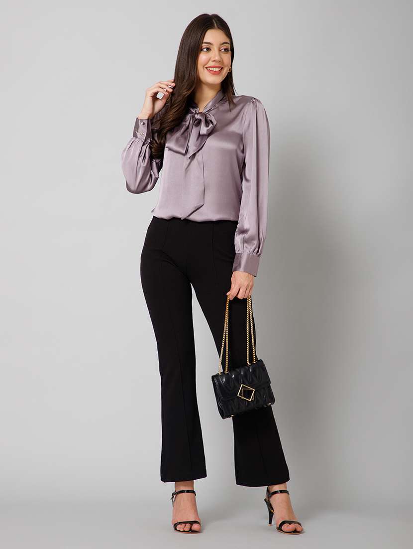 women solid long sleeve regular top - 22443566 -  Standard Image - 5