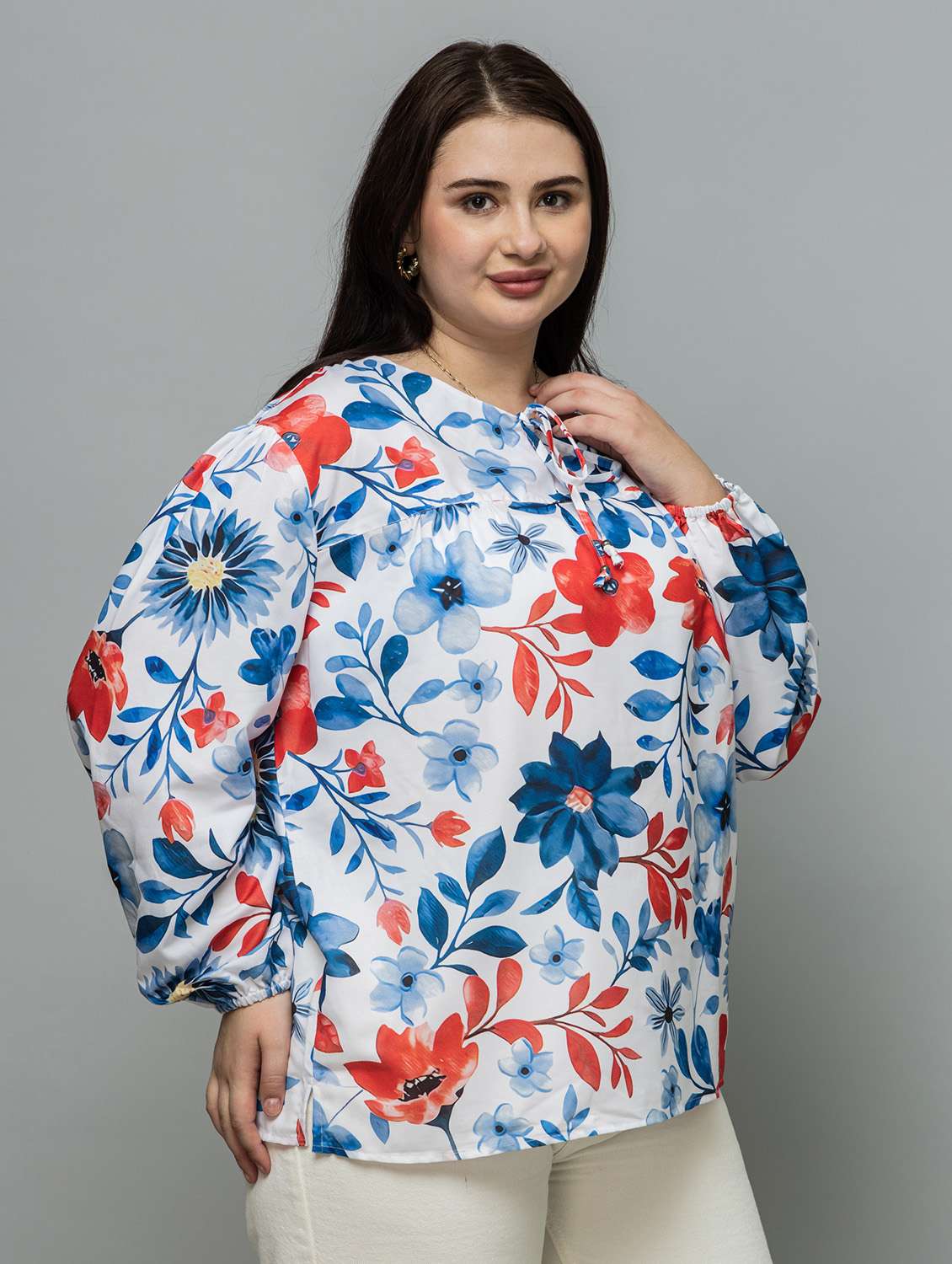 women plus size printed long sleeve top - 22443569 -  Standard Image - 3