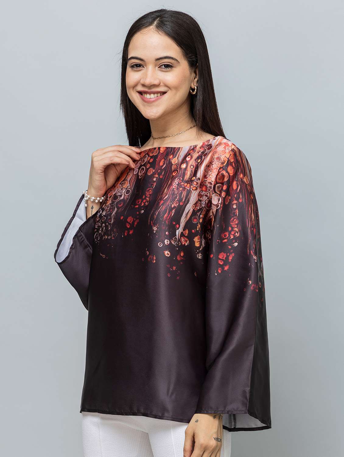Women Printed Long Sleeve Regular Top - 22443620 -  Standard Image - 5