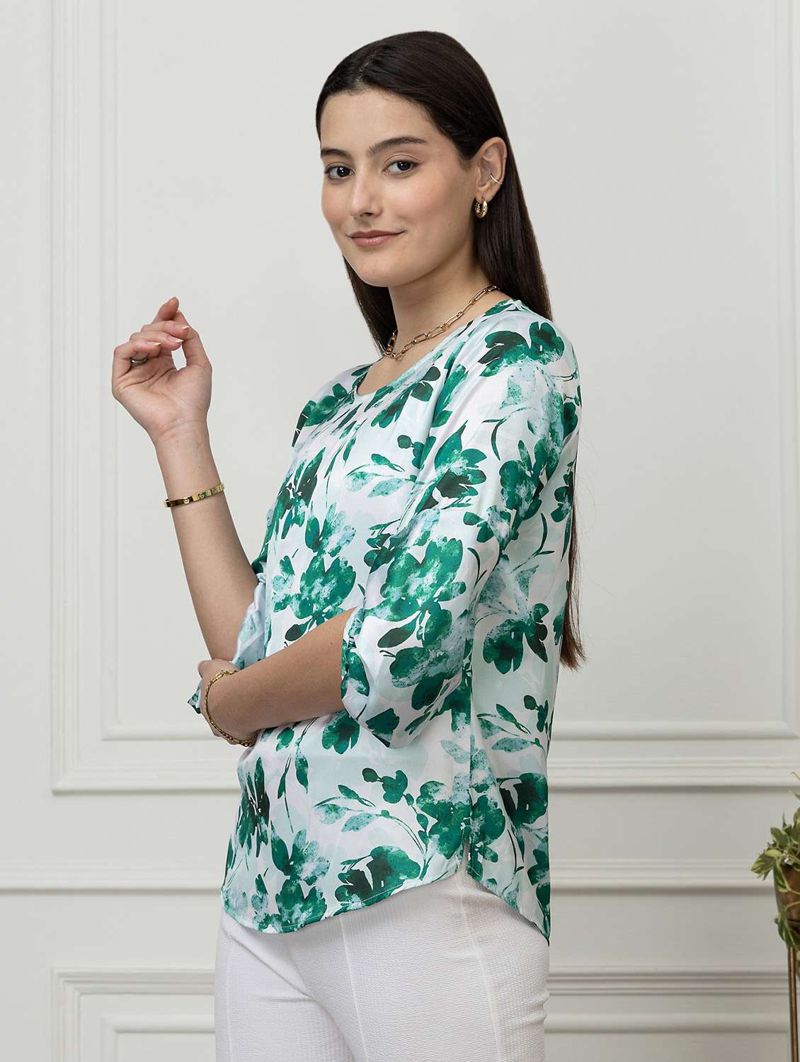 women floral satin regular top - 22443624 -  Standard Image - 5