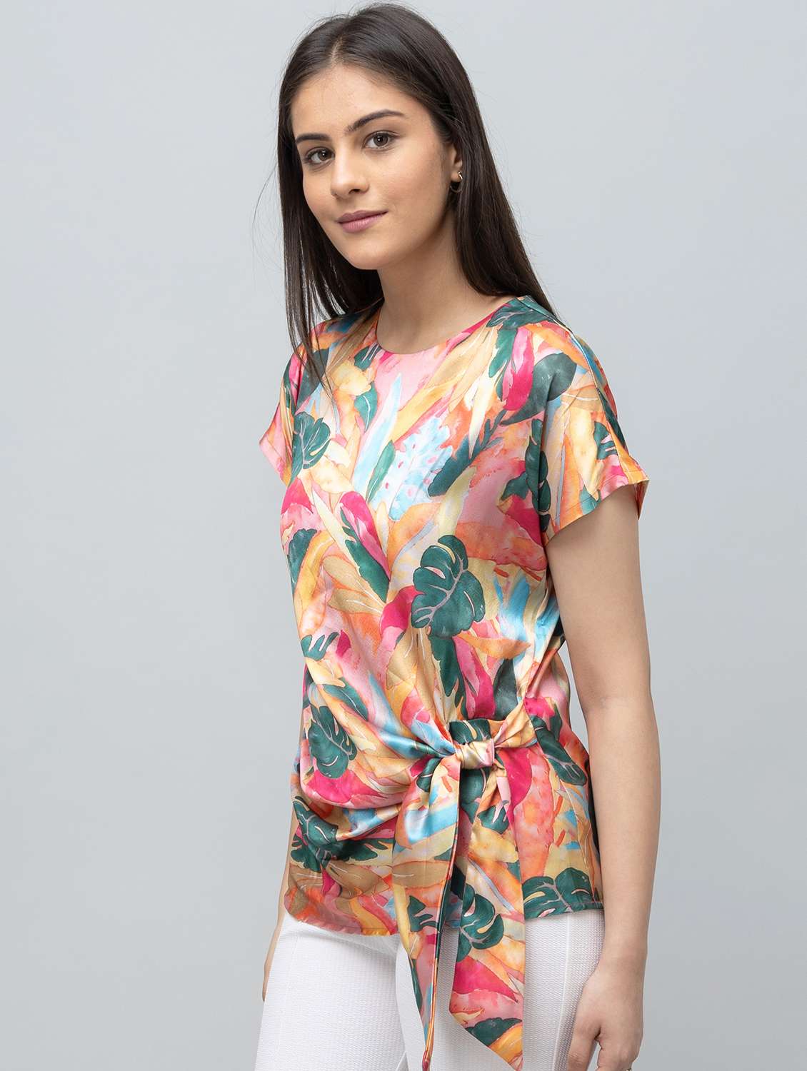 women printed short sleeve regular top - 22443637 -  Standard Image - 5