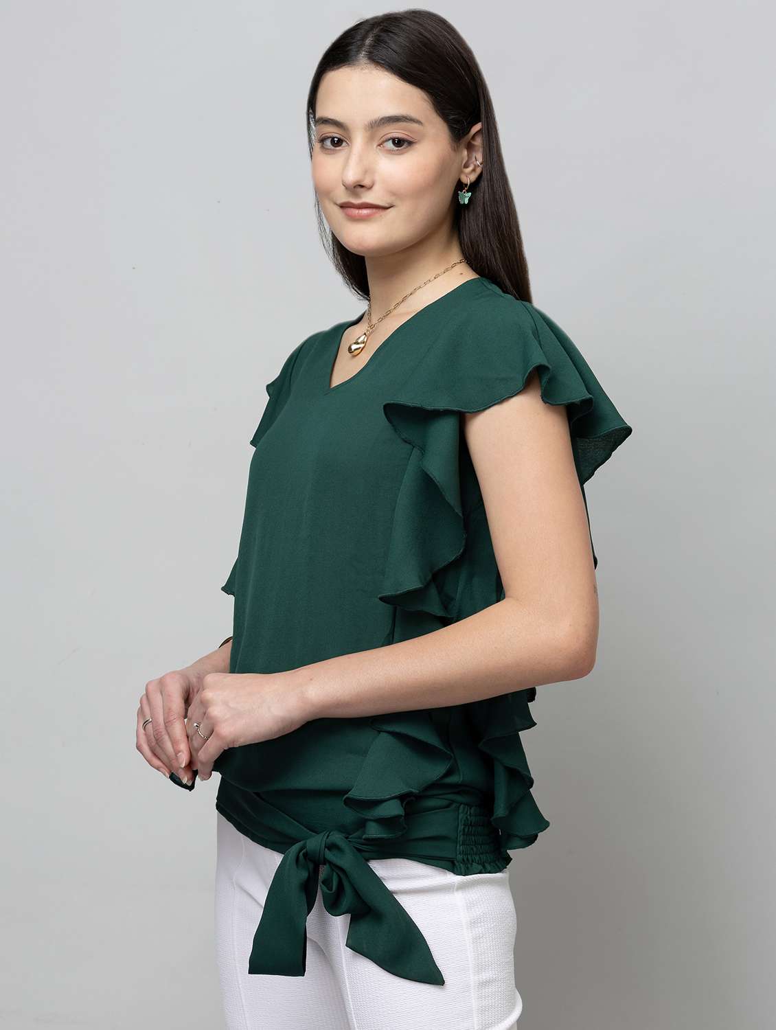 women solid short sleeve regular top - 22443642 -  Standard Image - 5