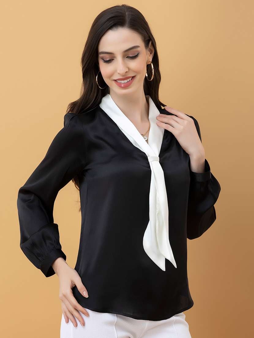 women solid long sleeve regular top - 22443655 -  Standard Image - 3
