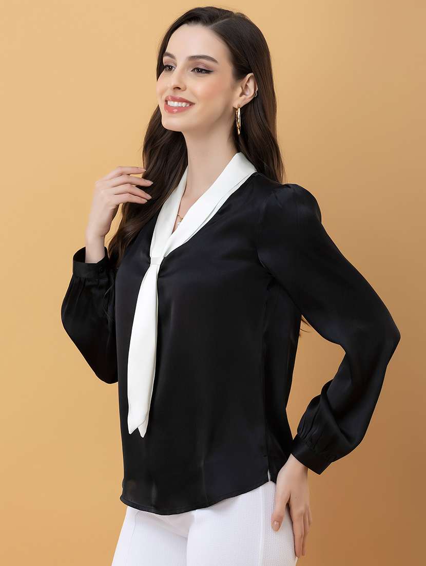 women solid long sleeve regular top - 22443655 -  Standard Image - 5