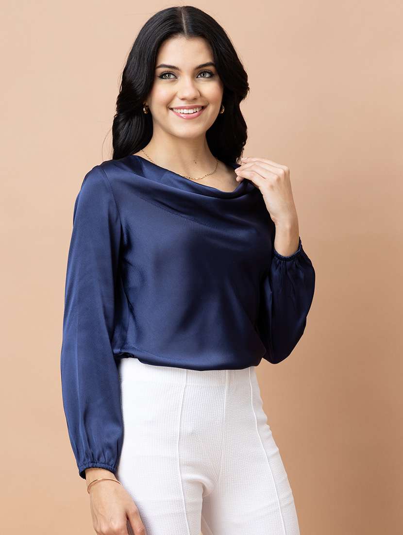women solid long sleeve regular top - 22443658 -  Standard Image - 3