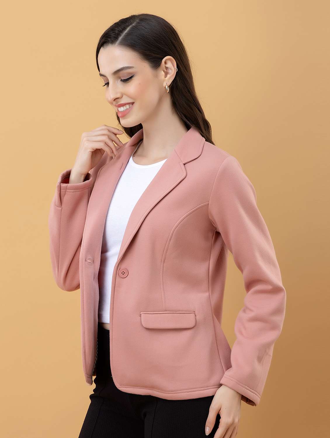 women pink fleece regular jacket - 22443701 -  Standard Image - 5