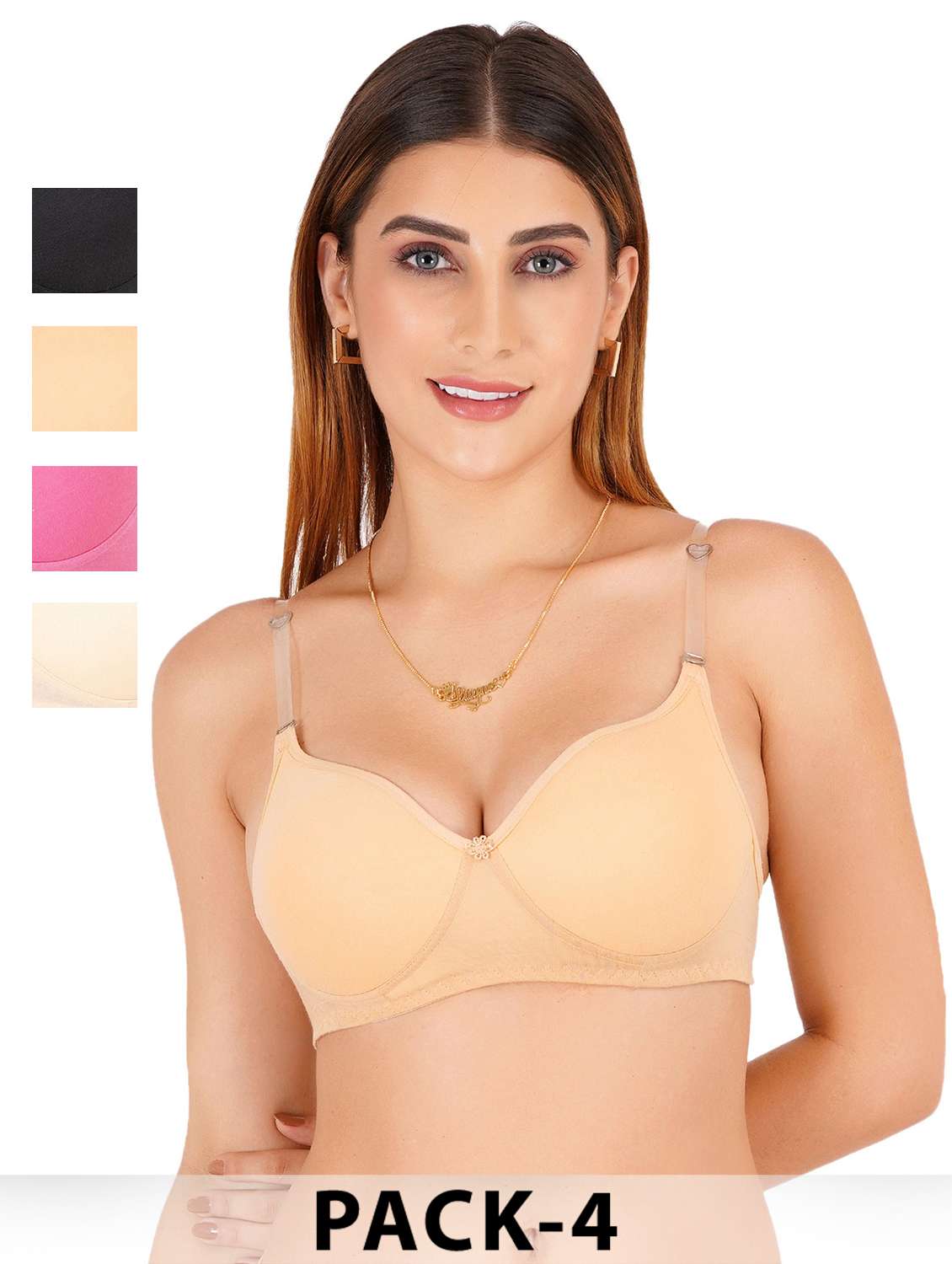 women pack of 4 non padded bra