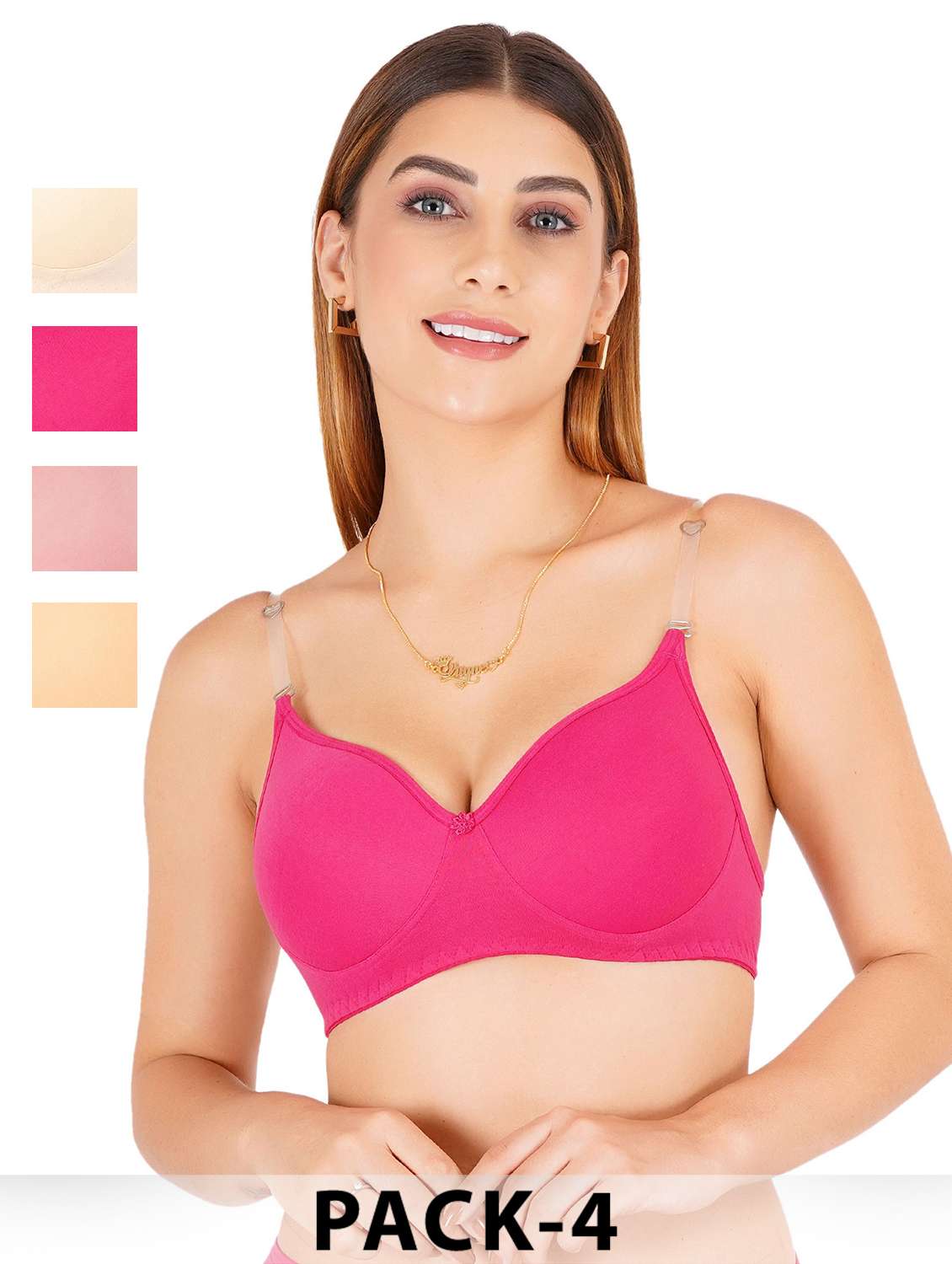 women pack of 4 non padded bra