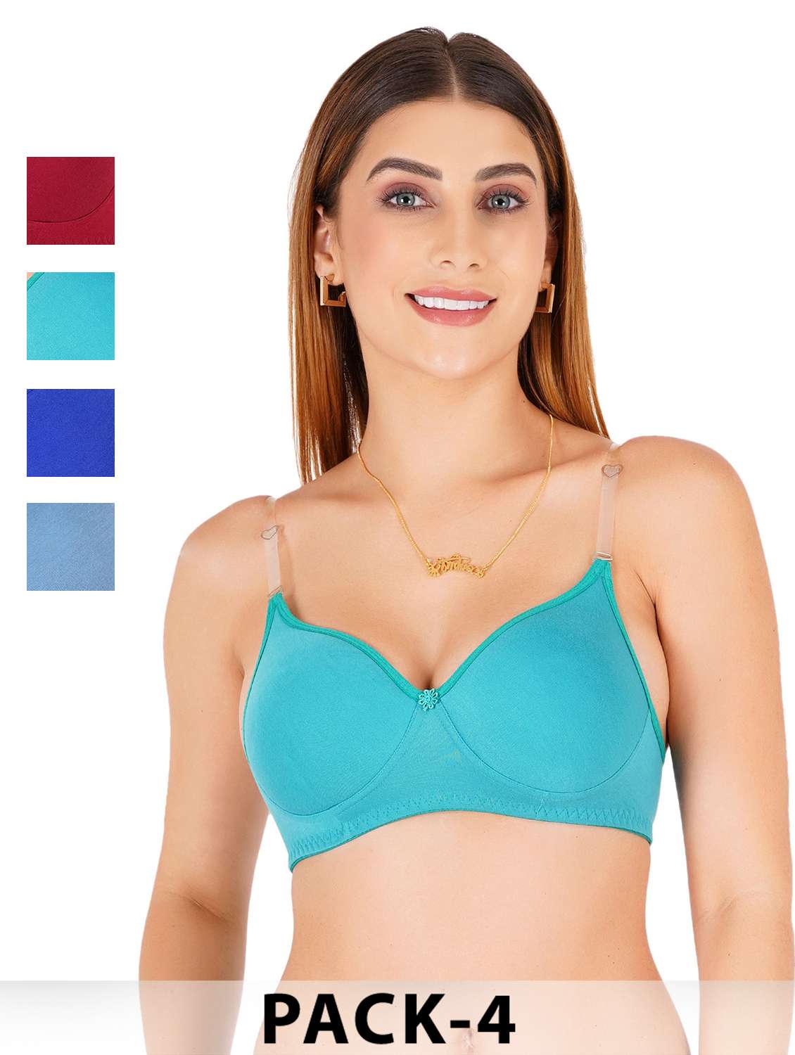 women pack of 4 non padded bra