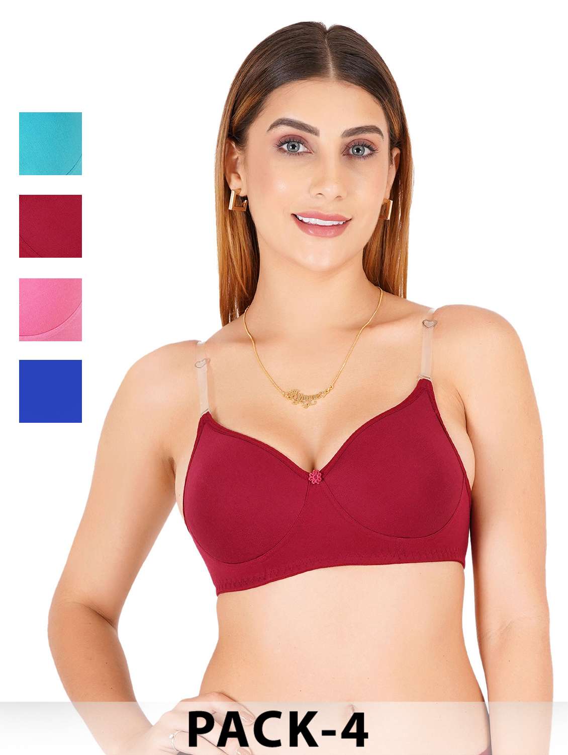 women pack of 4 non padded bra