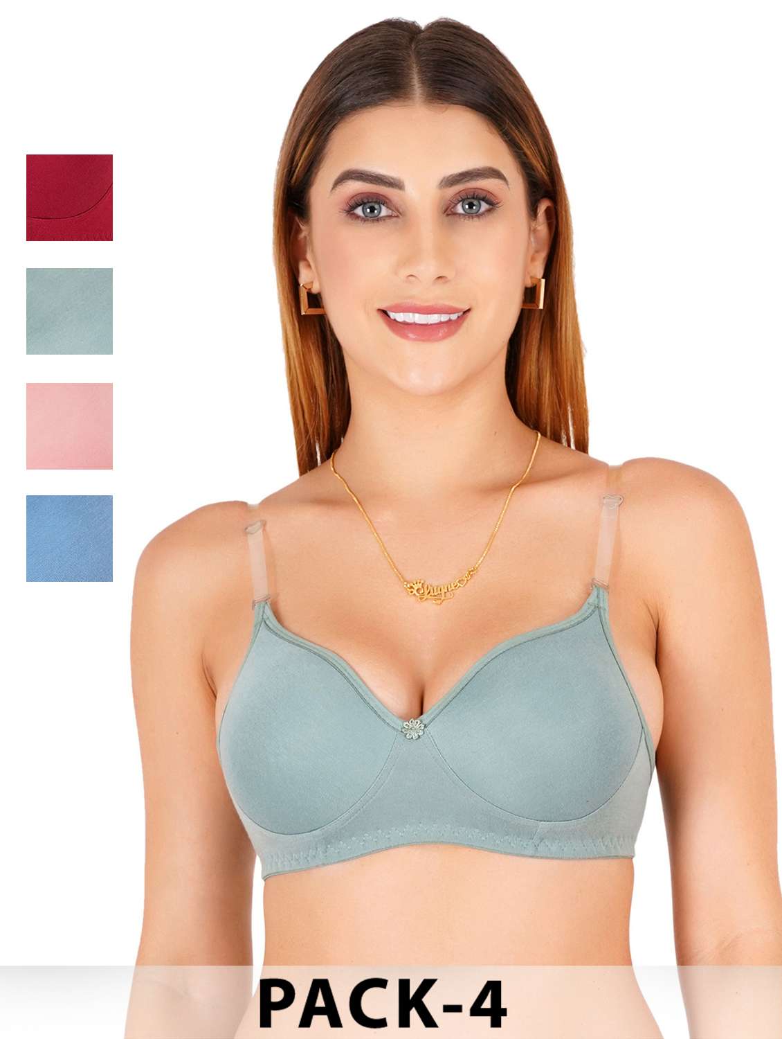 women pack of 4 non padded bra