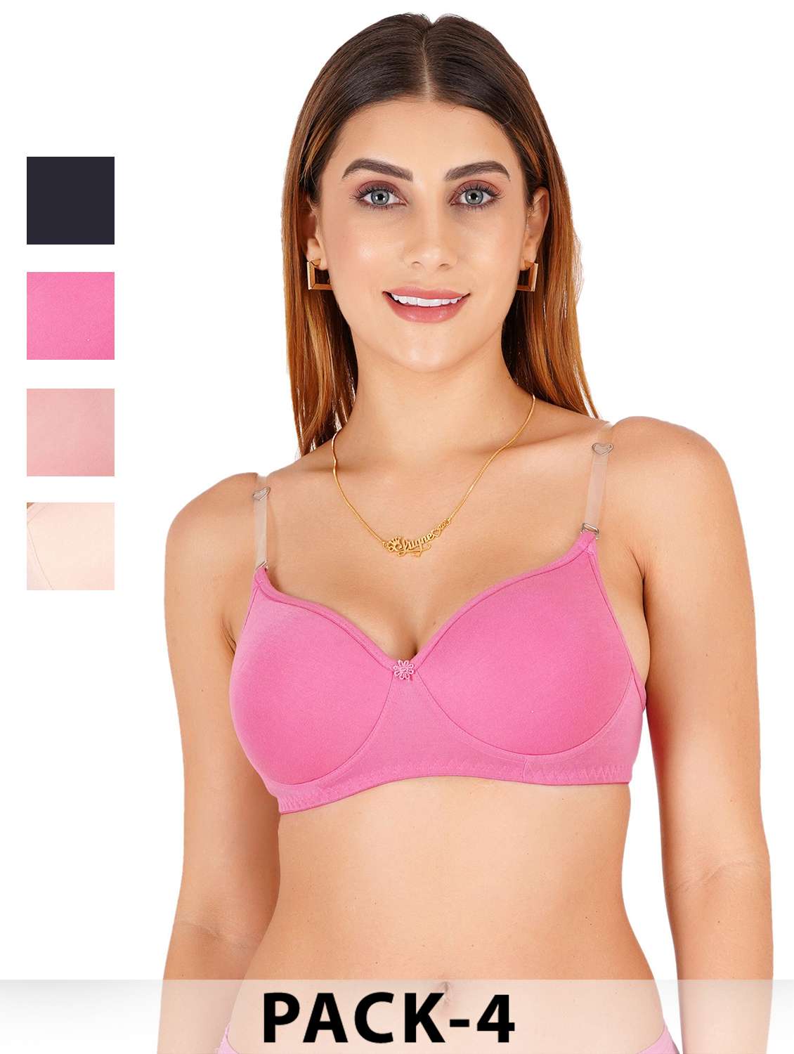 women pack of 4 non padded bra