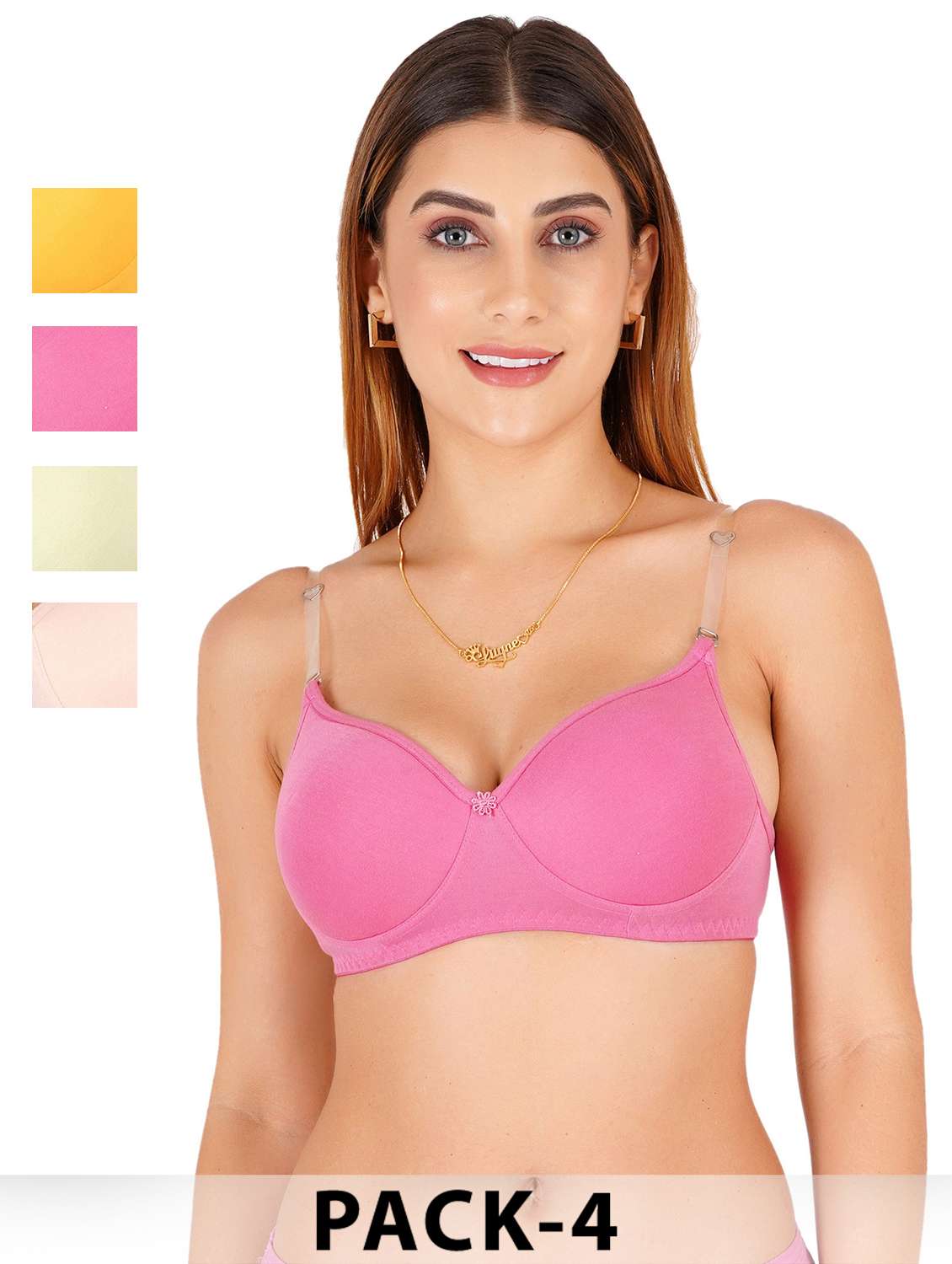women pack of 4 non padded bra