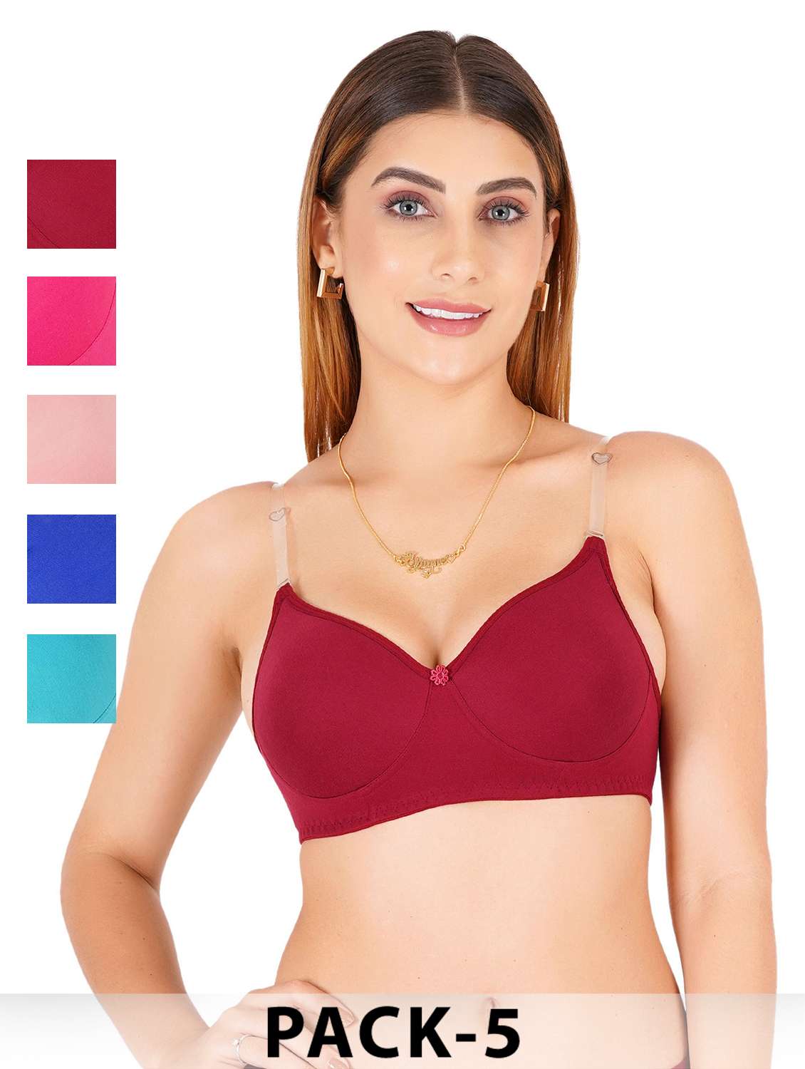 women pack of 5 non padded bra