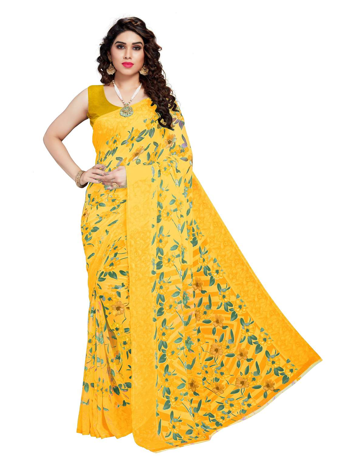 women printed casual wear saree
