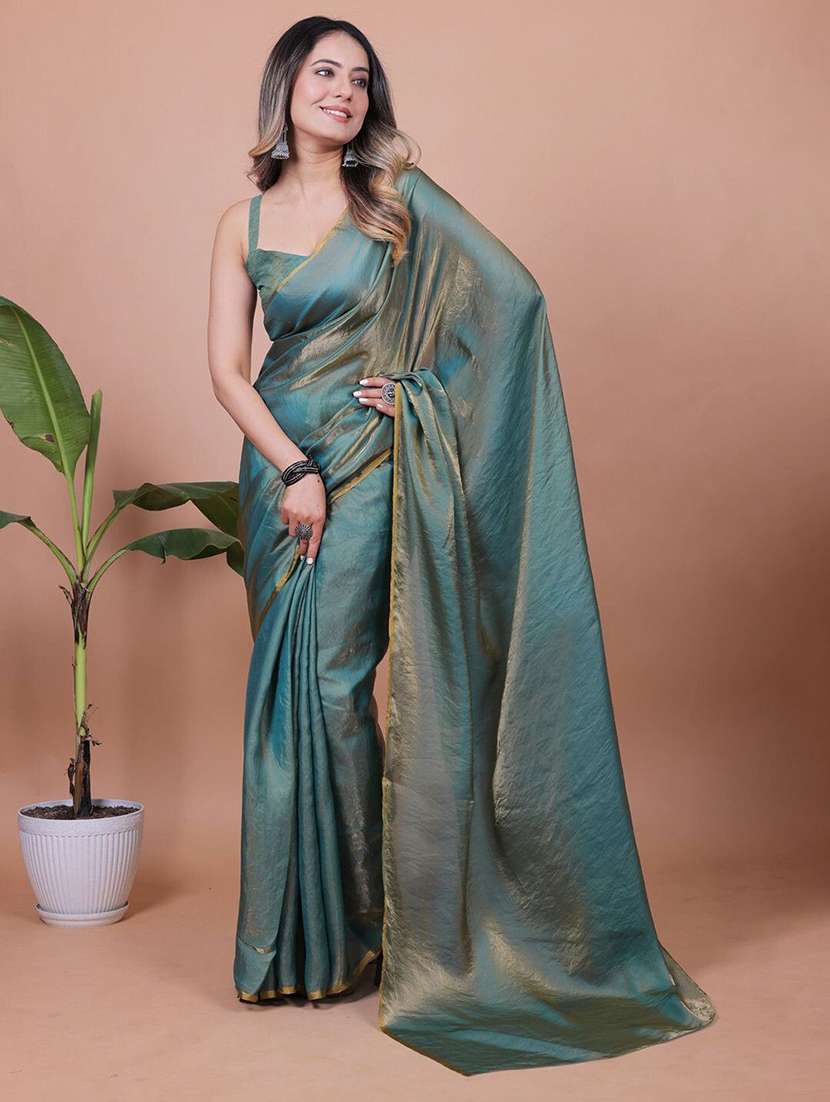 women solid plain saree