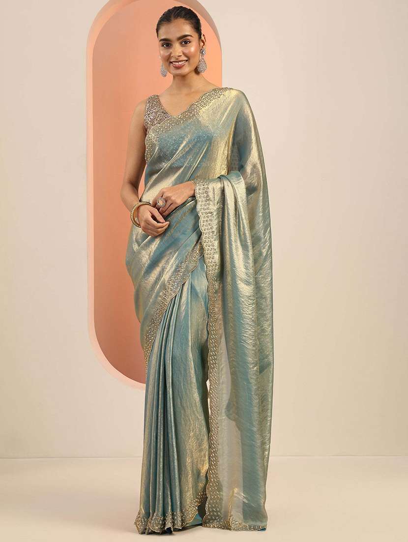 women solid with bordered saree