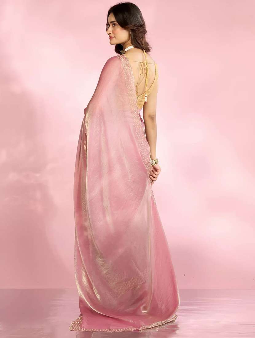 women solid with bordered saree - 22444720 -  Standard Image - 3