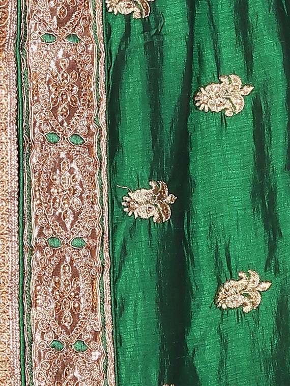 women solid with work half & half saree - 22444937 -  Standard Image - 3