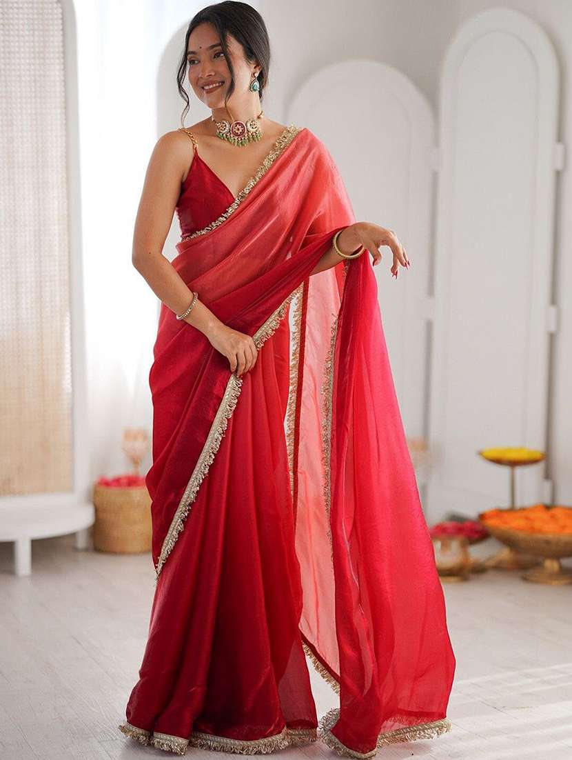 women ombre bordered saree