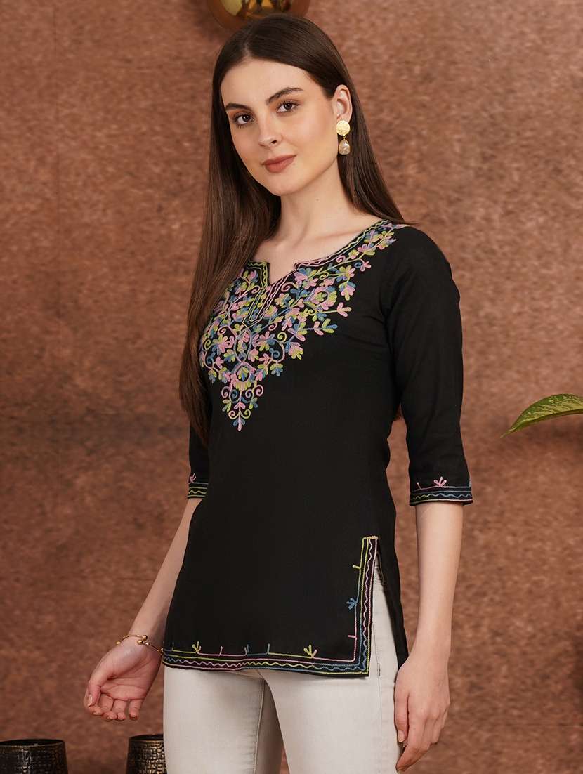 women black cotton a-line kurta - 22444992 -  Standard Image - 3
