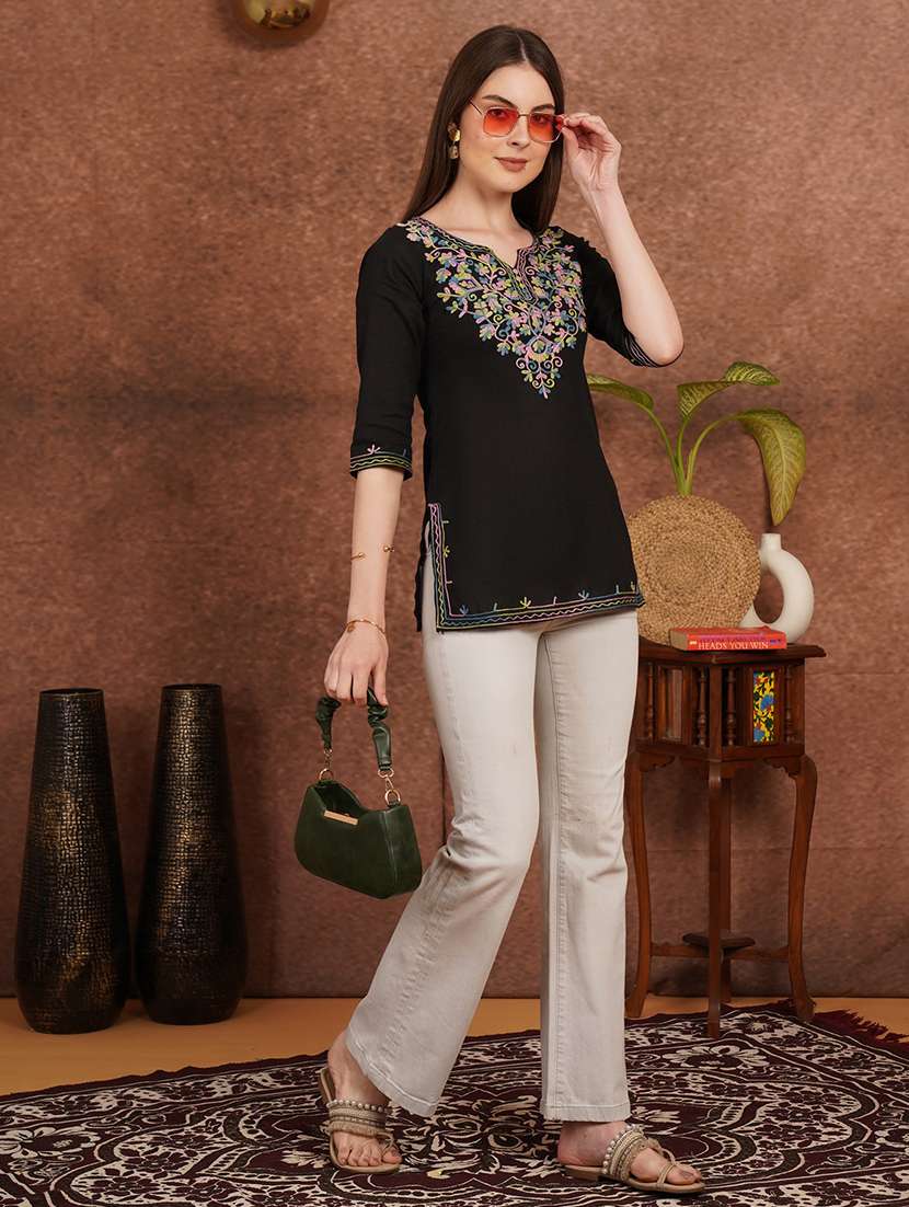 women black cotton a-line kurta - 22444992 -  Standard Image - 5