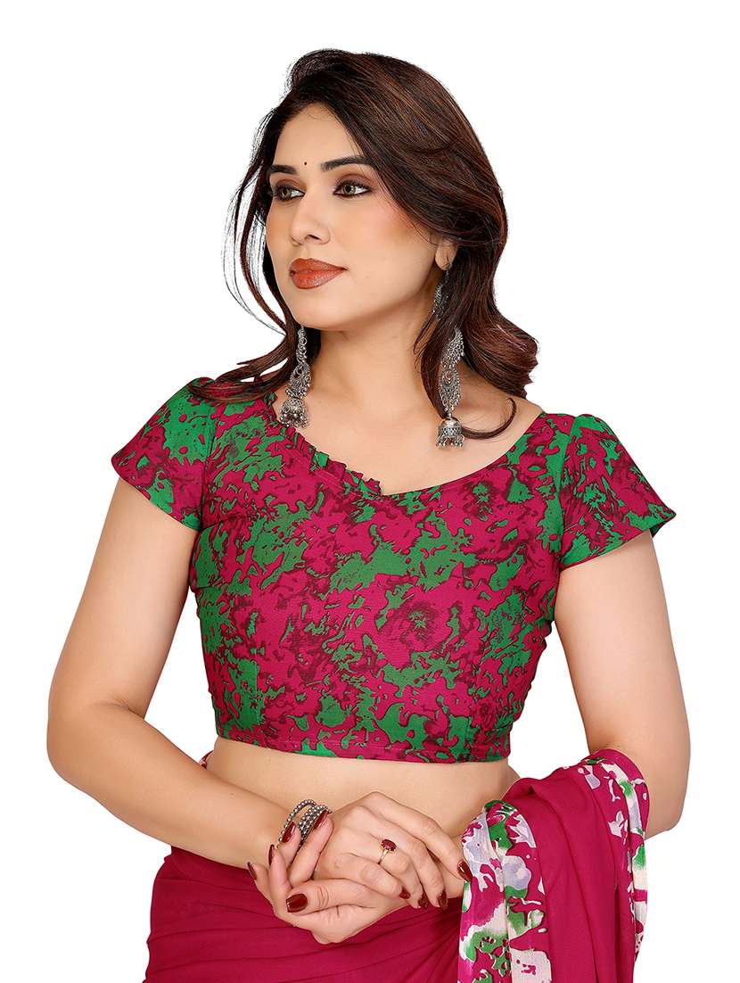 women pack of 2 printed saree with blouse - 22445401 -  Standard Image - 3