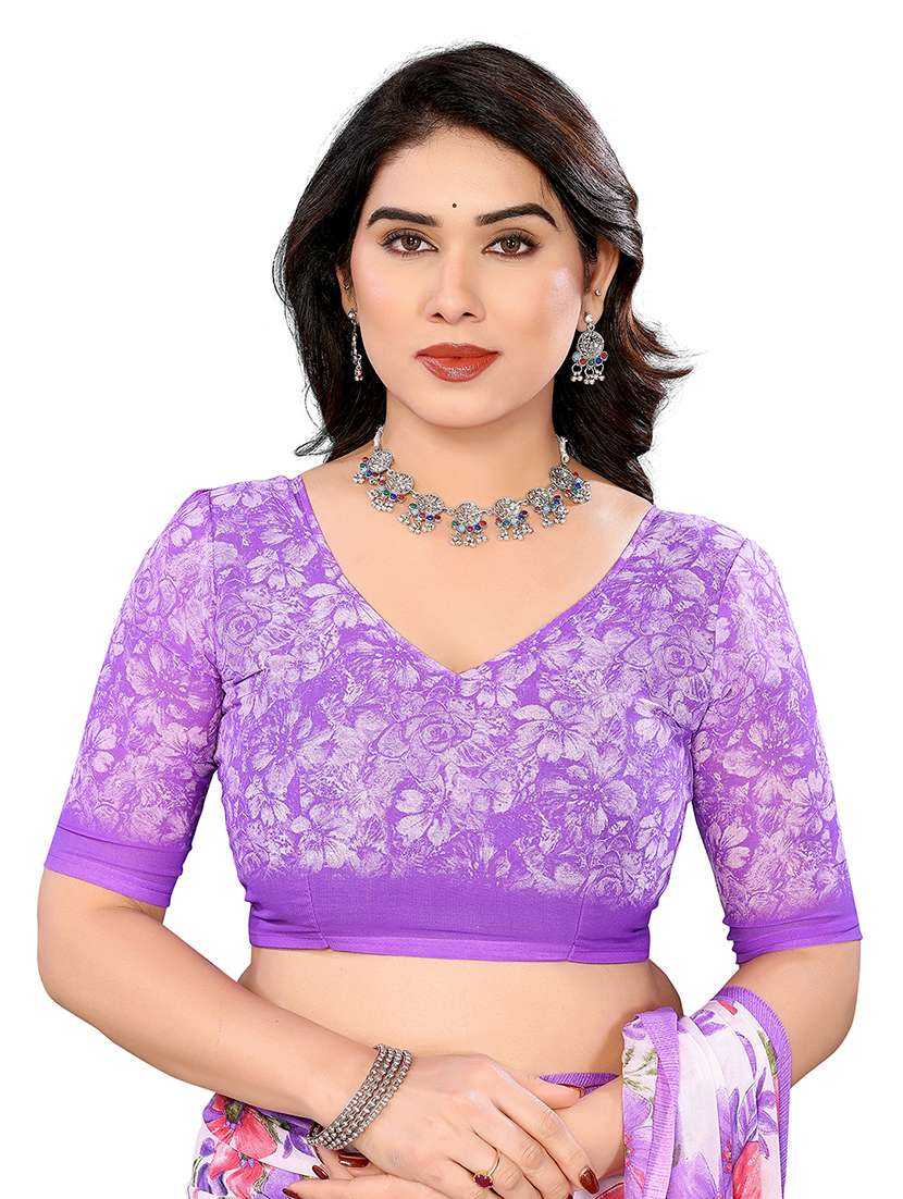 women pack of 2 printed saree with blouse - 22445459 -  Standard Image - 3