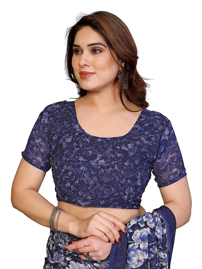 women pack of 2 printed saree with blouse - 22445552 -  Standard Image - 3