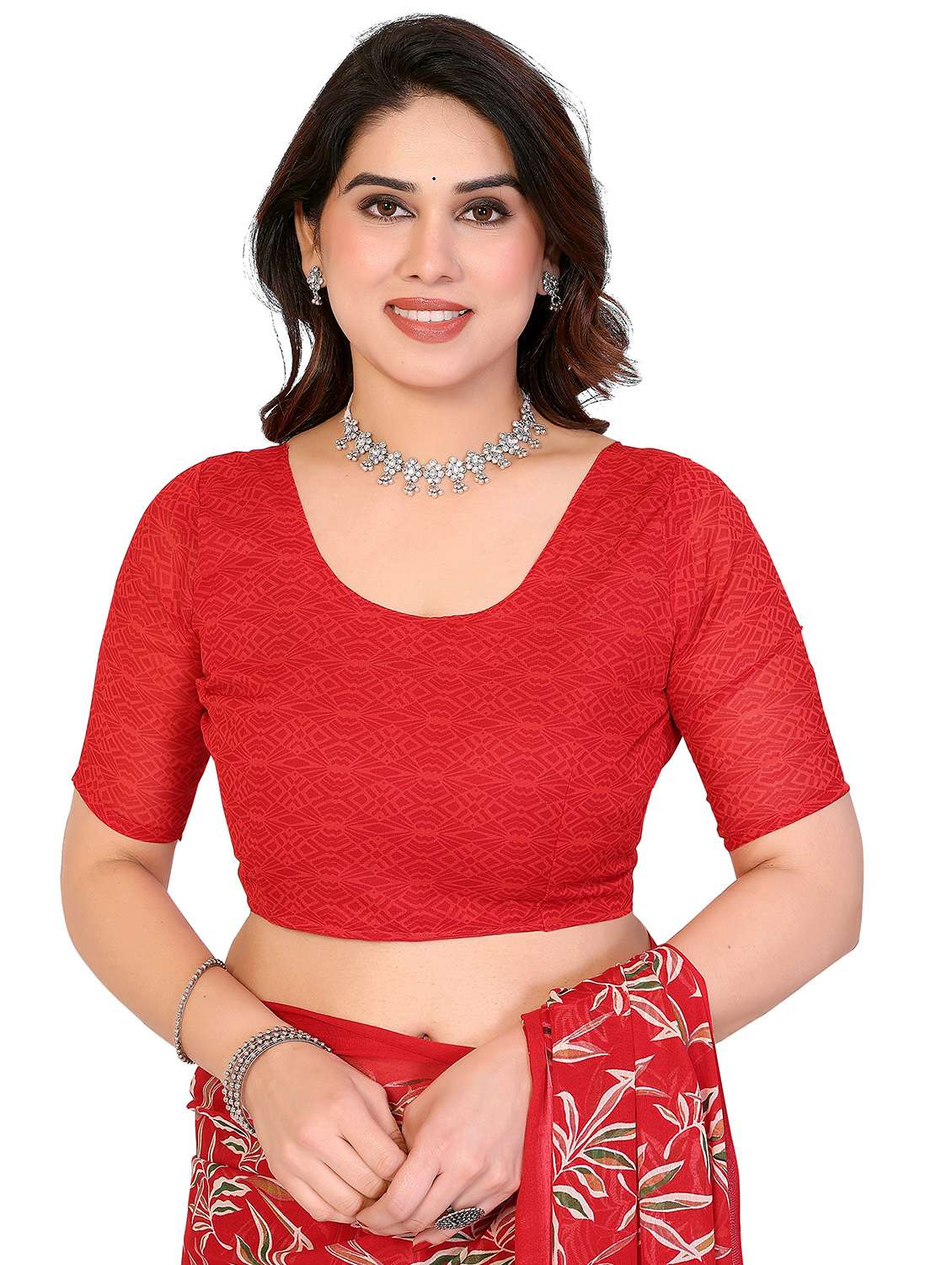 women pack of 2 printed saree with blouse - 22445695 -  Standard Image - 3
