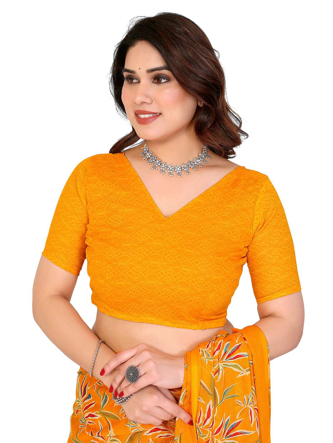 women pack of 2 printed saree with blouse - 22445696 -  Standard Image - 3